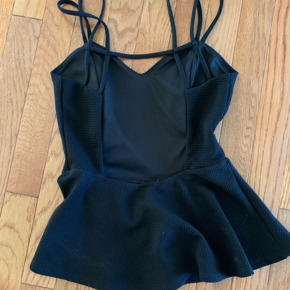 Fancy black tank top open back
